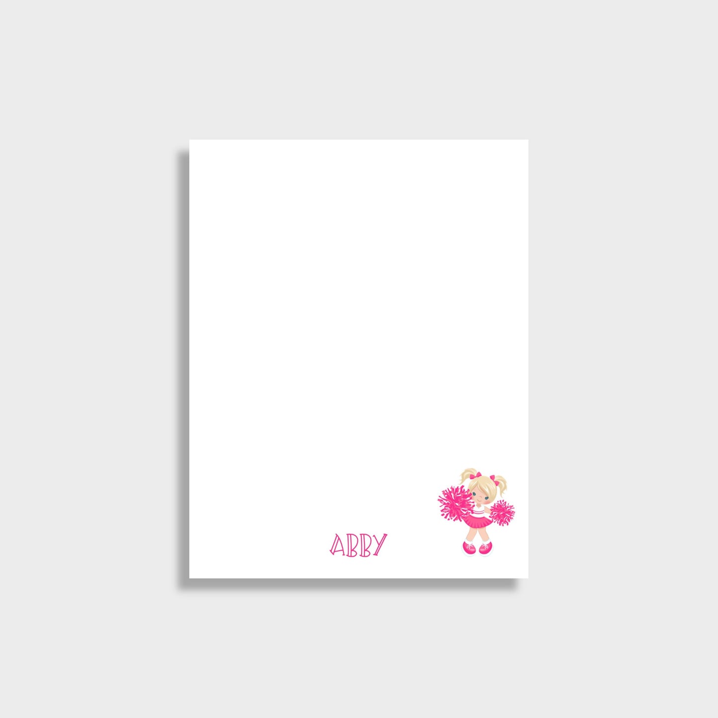 Cheerleader Girl Personalized Notepad