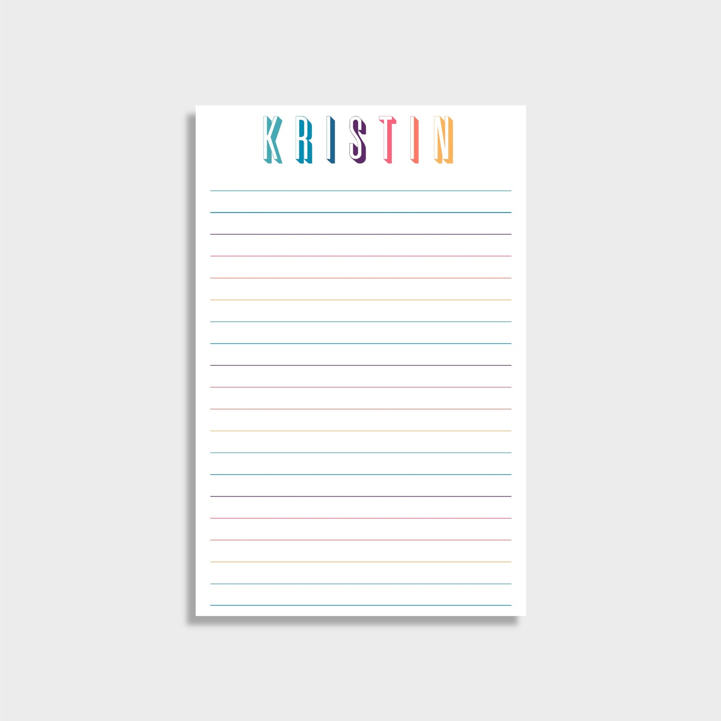 Colorful Name Personalized Notepad