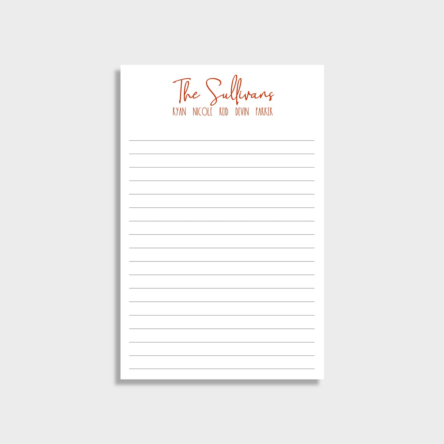 Cute Family Personalized Notepad