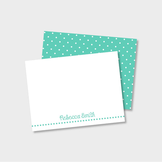 Dotted Line Personalized Notecard Stationery