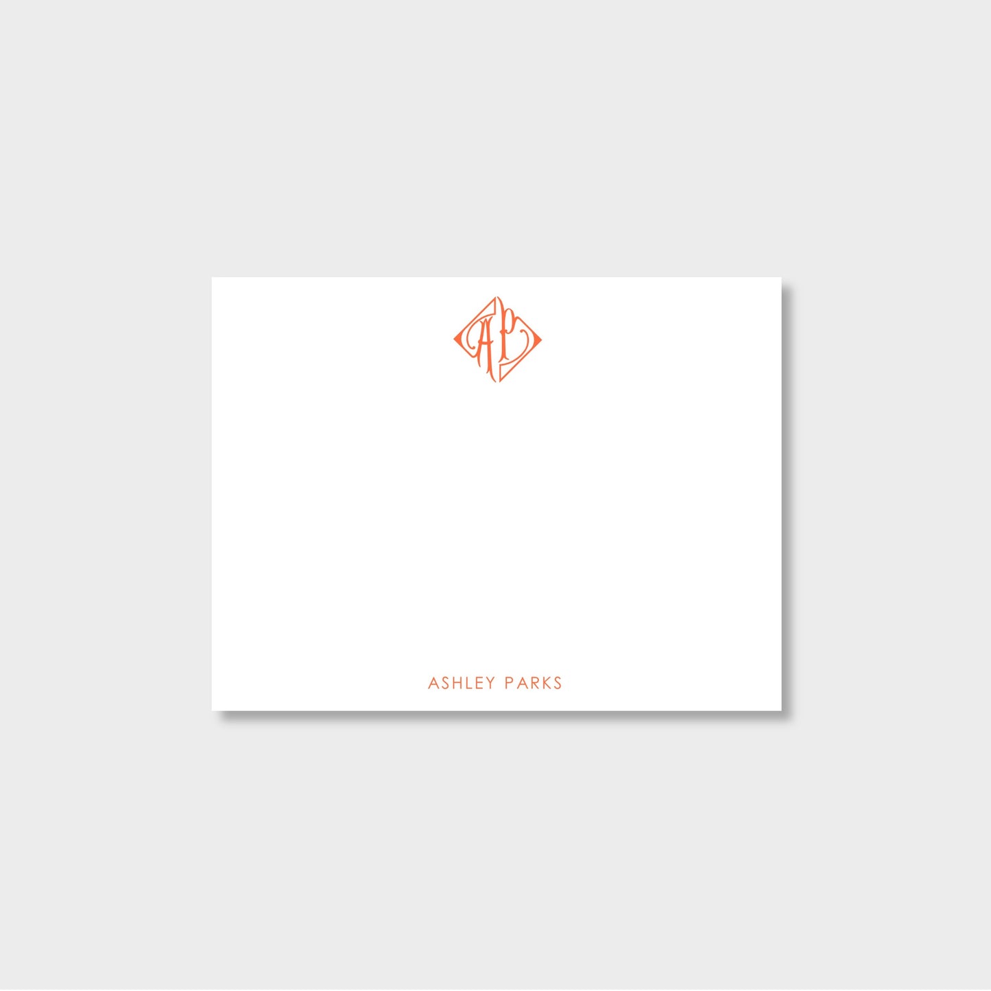 Double Monogram Personalized Notecard Stationery