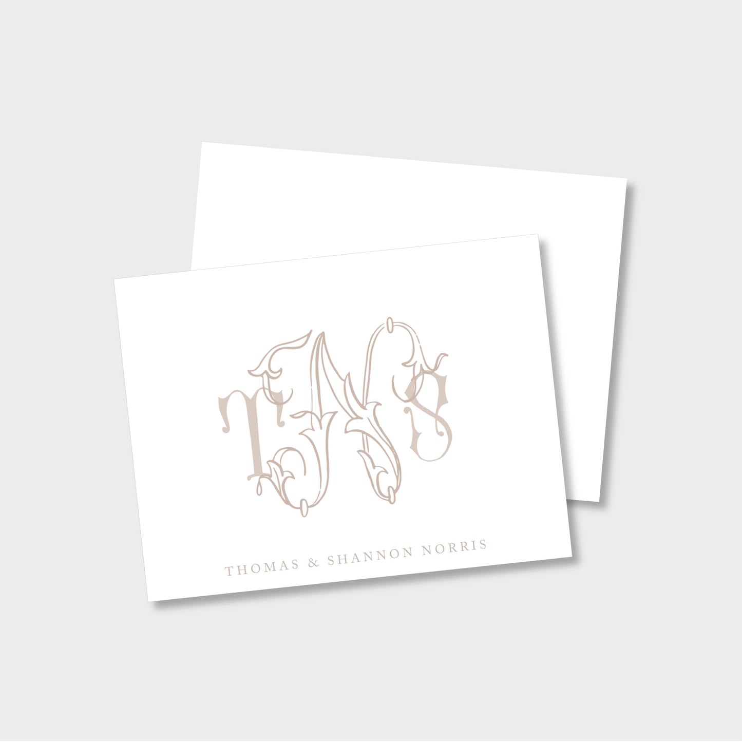 Beautiful Monogram Personalized Notecard Stationery