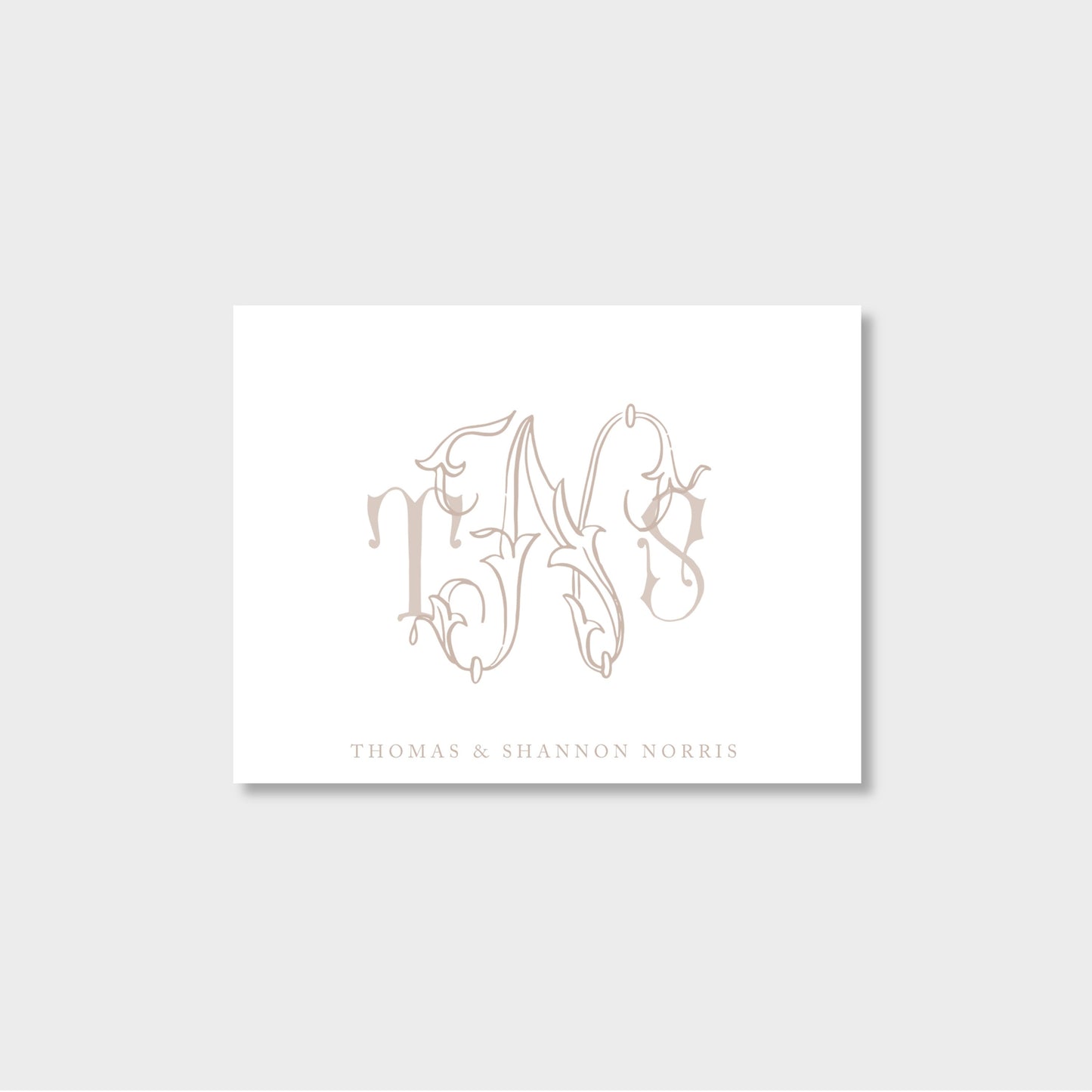 Beautiful Monogram Personalized Notecard Stationery