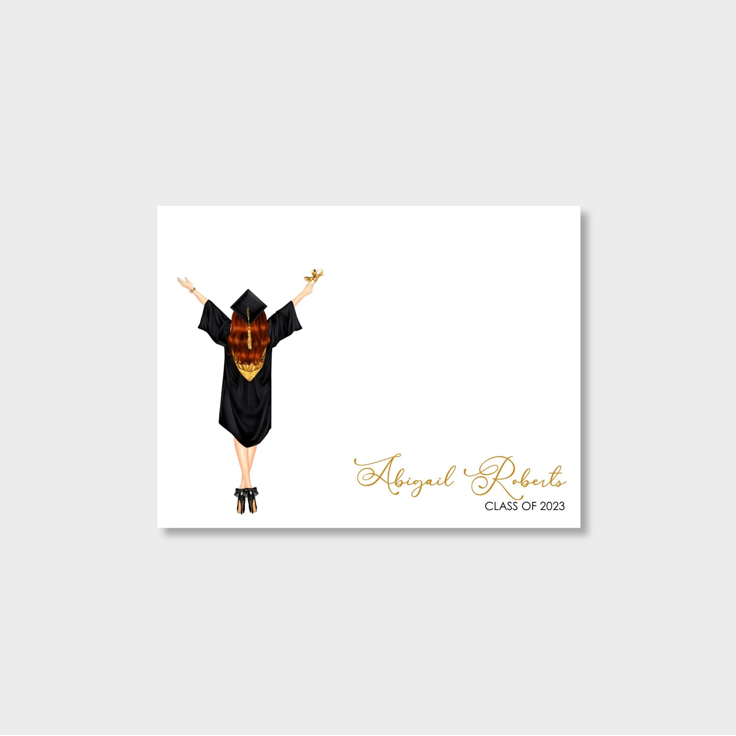 Graduate Girl or Boy Thank You Personalized Notecard Stationery