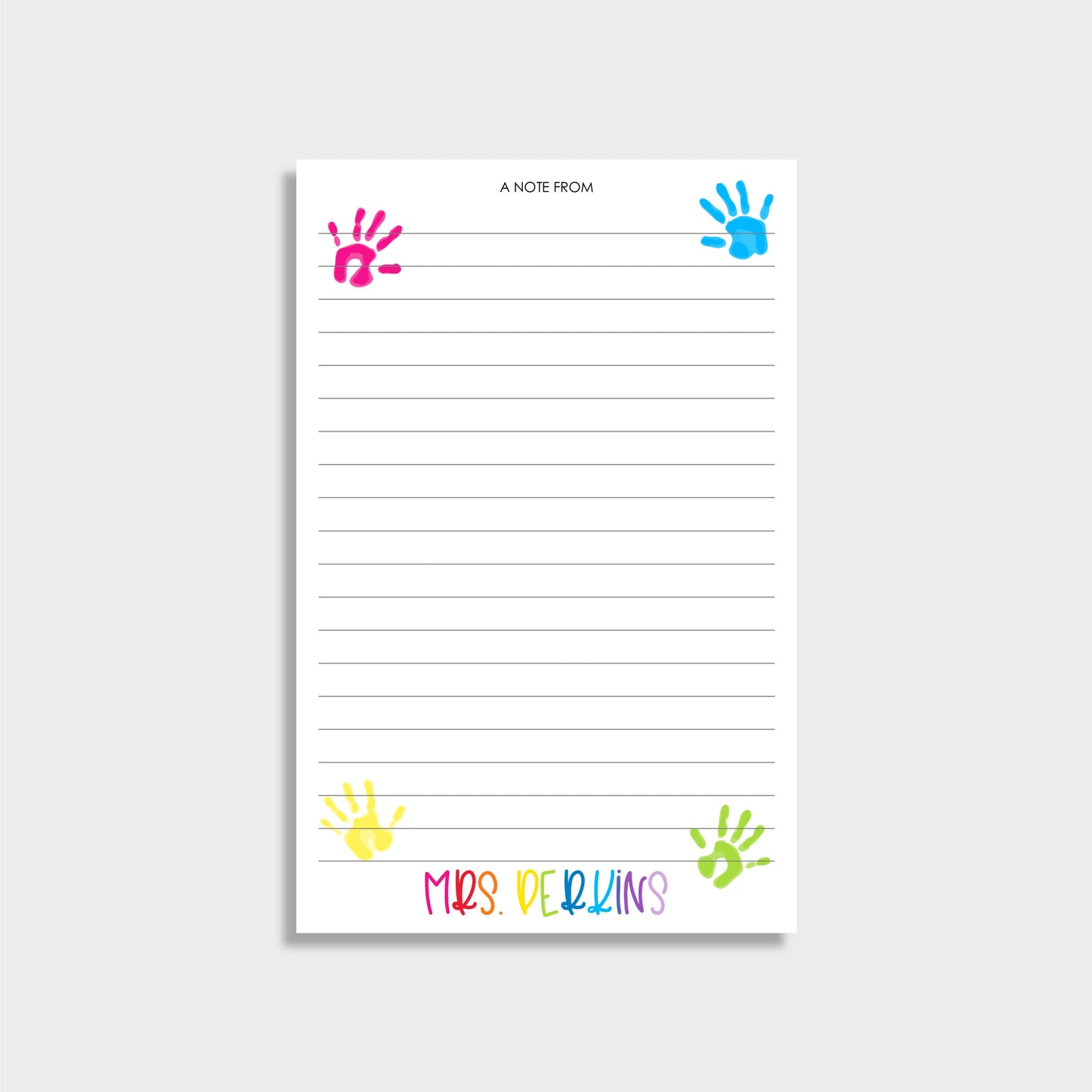 Little Hands Personalized Pre-School Teacher Notepad