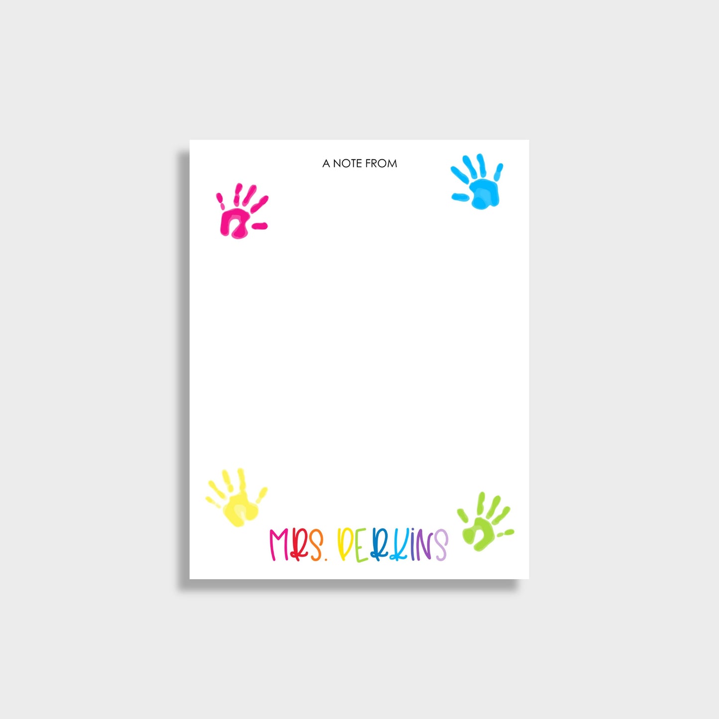 Little Hands Personalized Pre-School Teacher Notepad