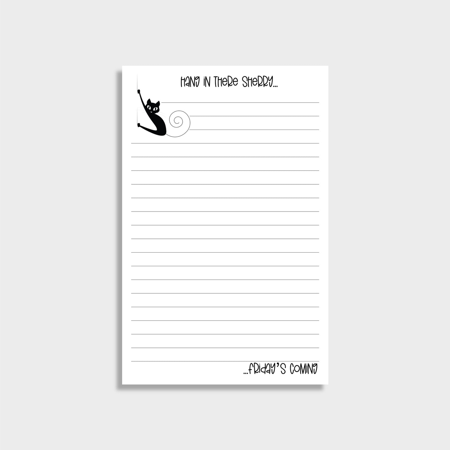 Cat - Hang in There Personalized Notepad