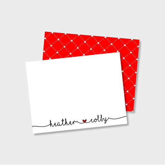 Couple in Love Personalized Notecard Stationery