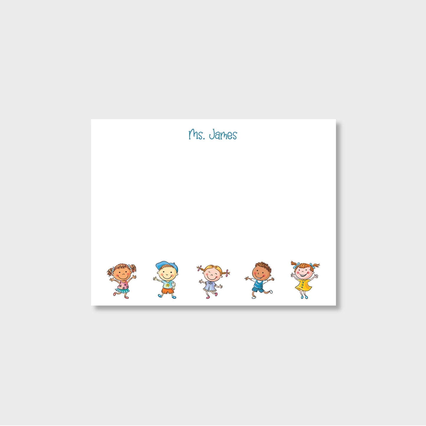 Children Personalized Pre-School Teacher Notecard Stationery