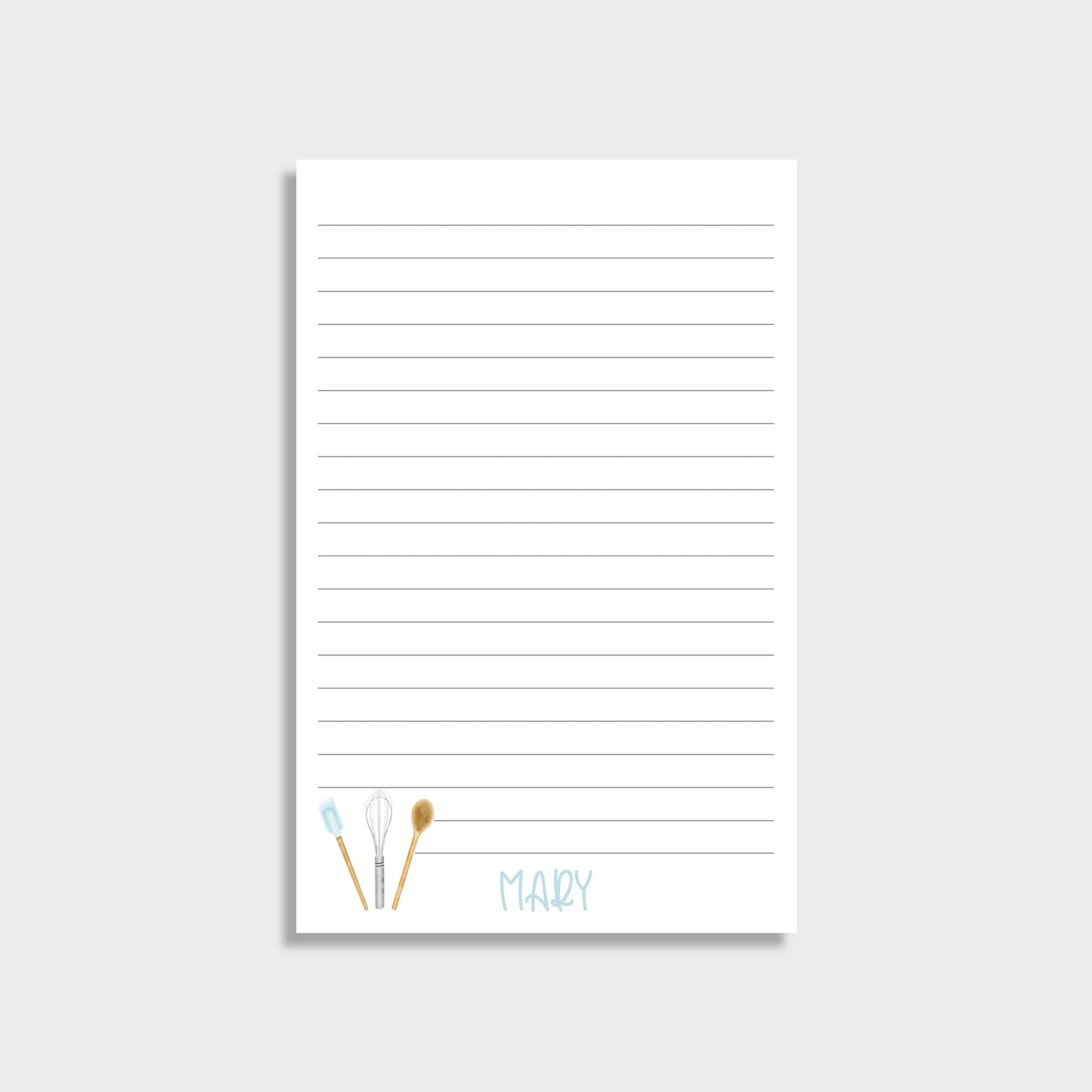 Kitchen Spoons Personalized Notepad