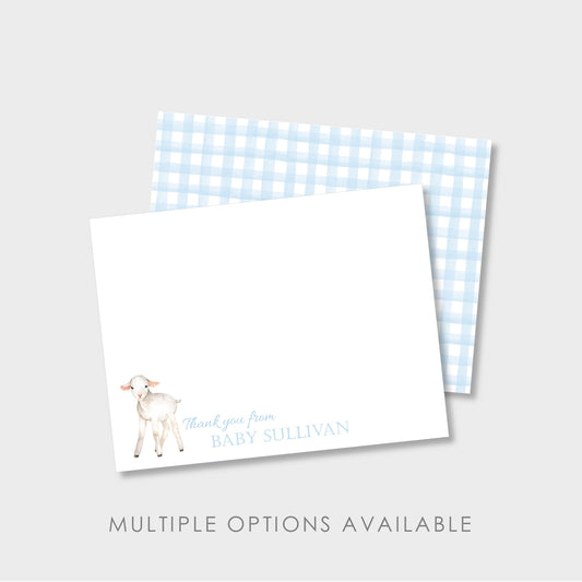 Baby Lamb Personalized Notecard Stationery