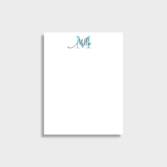 Last Name Initial Personalized Notepad