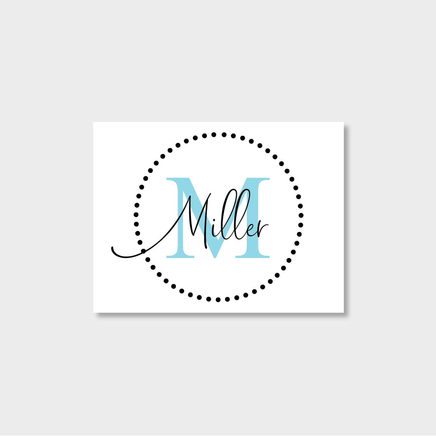 Last Name Initial Personalized Notecard Stationery
