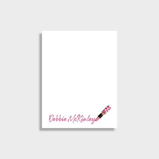 Girly Lipstick Personalized Notepad