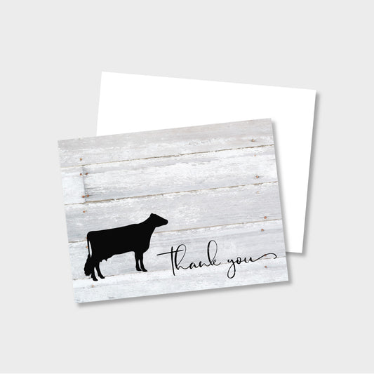 Livestock Show Dairy Cow Personalized Thank You Notecard Stationery