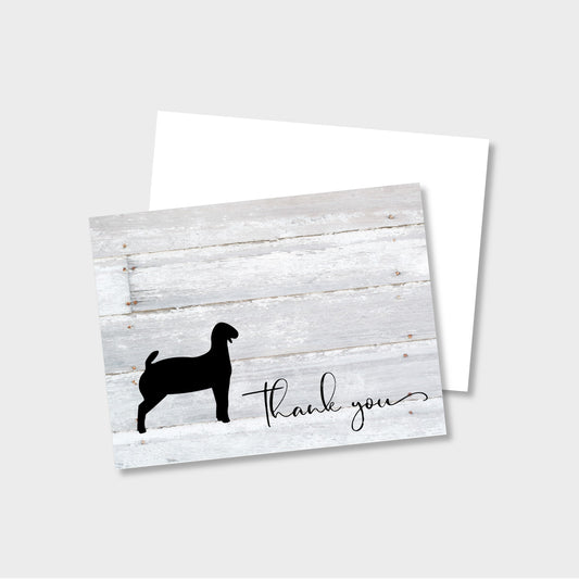 Livestock Show Goat Personalized Thank You Notecard Stationery