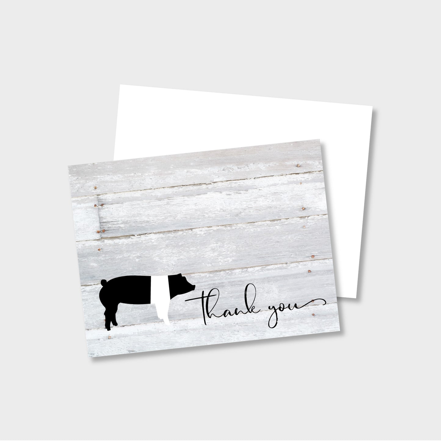 Livestock Show Hampshire Pig Personalized Thank You Notecard Stationery