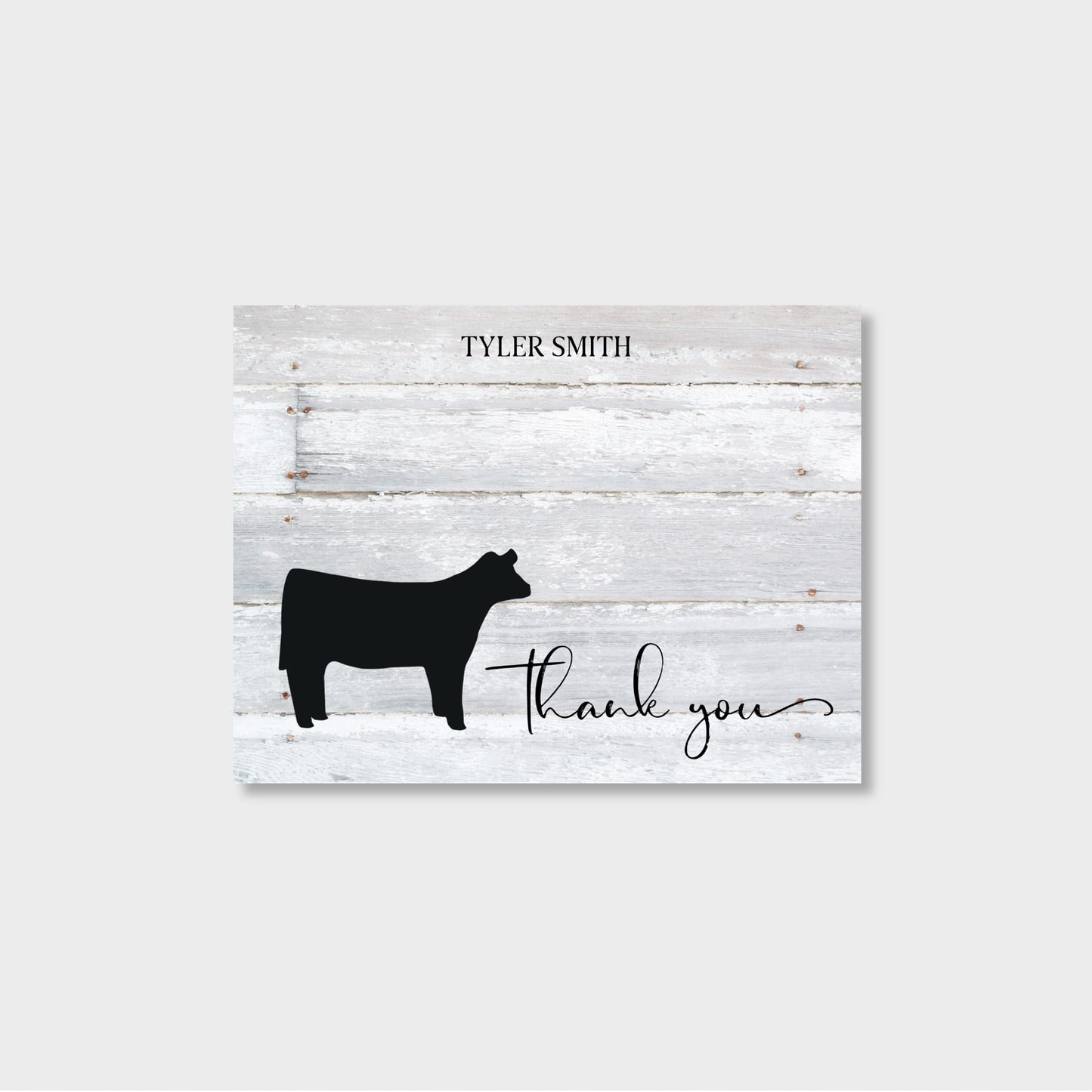 Livestock Show Heifer Personalized Thank You Notecard Stationery