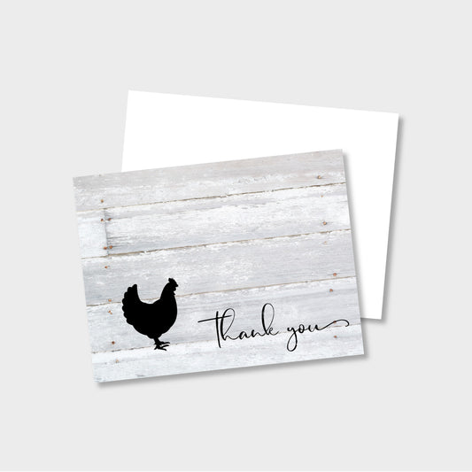 Livestock Poultry Hen Personalized Thank You Notecard Stationery