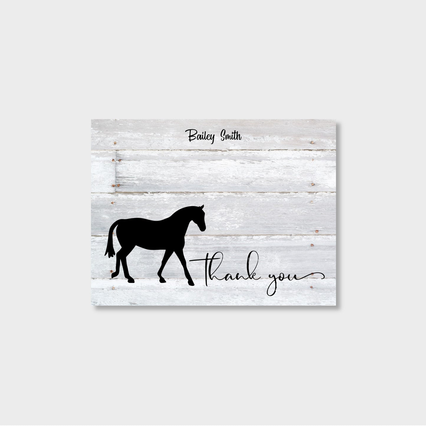 Livestock Horse Personalized Thank You Notecard Stationery