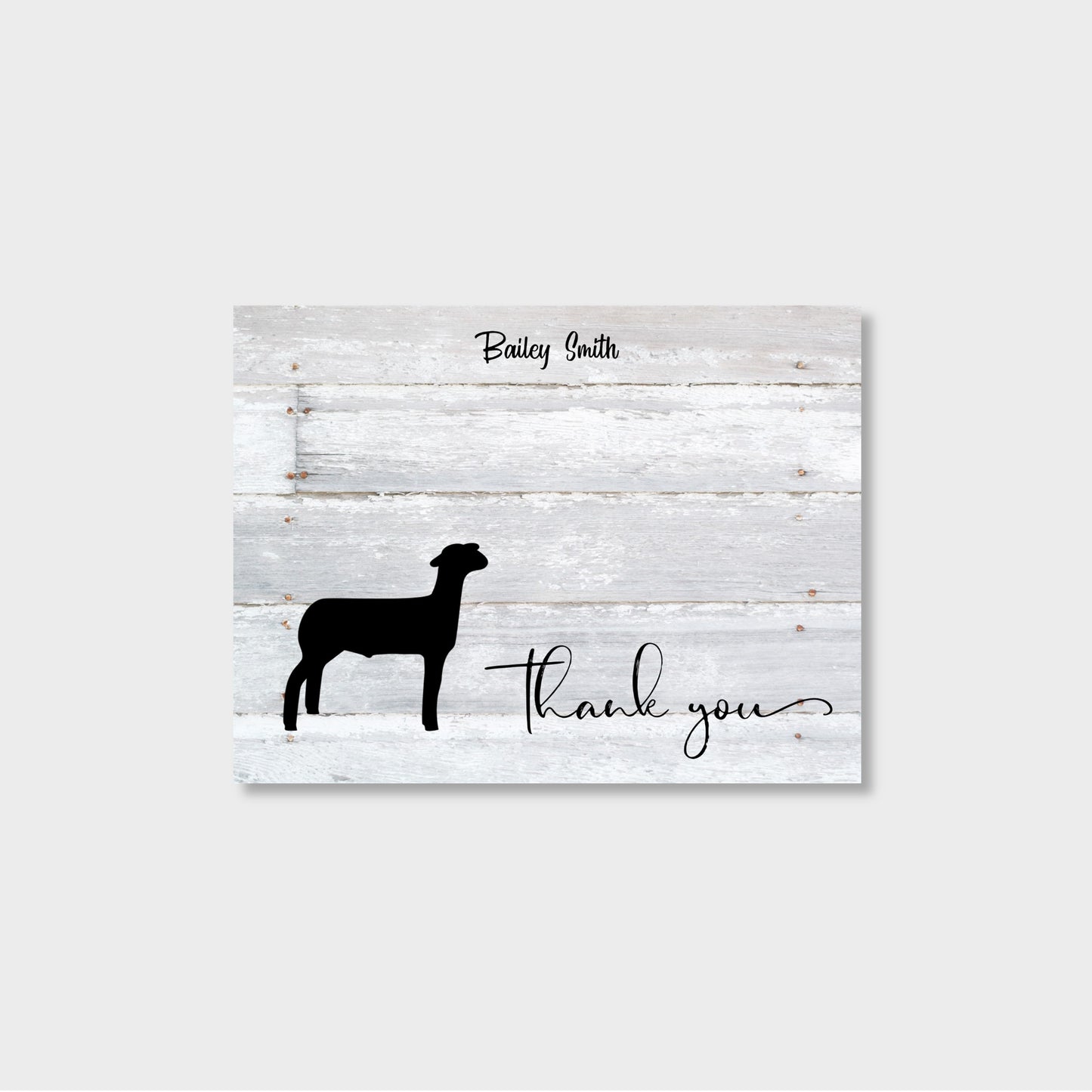 Livestock Show Lamb/Sheep Personalized Thank You Notecard Stationery