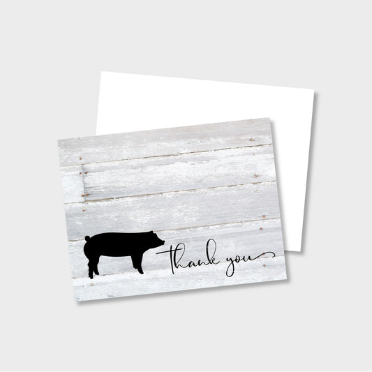 Livestock Show Pig Personalized Thank You Notecard Stationery