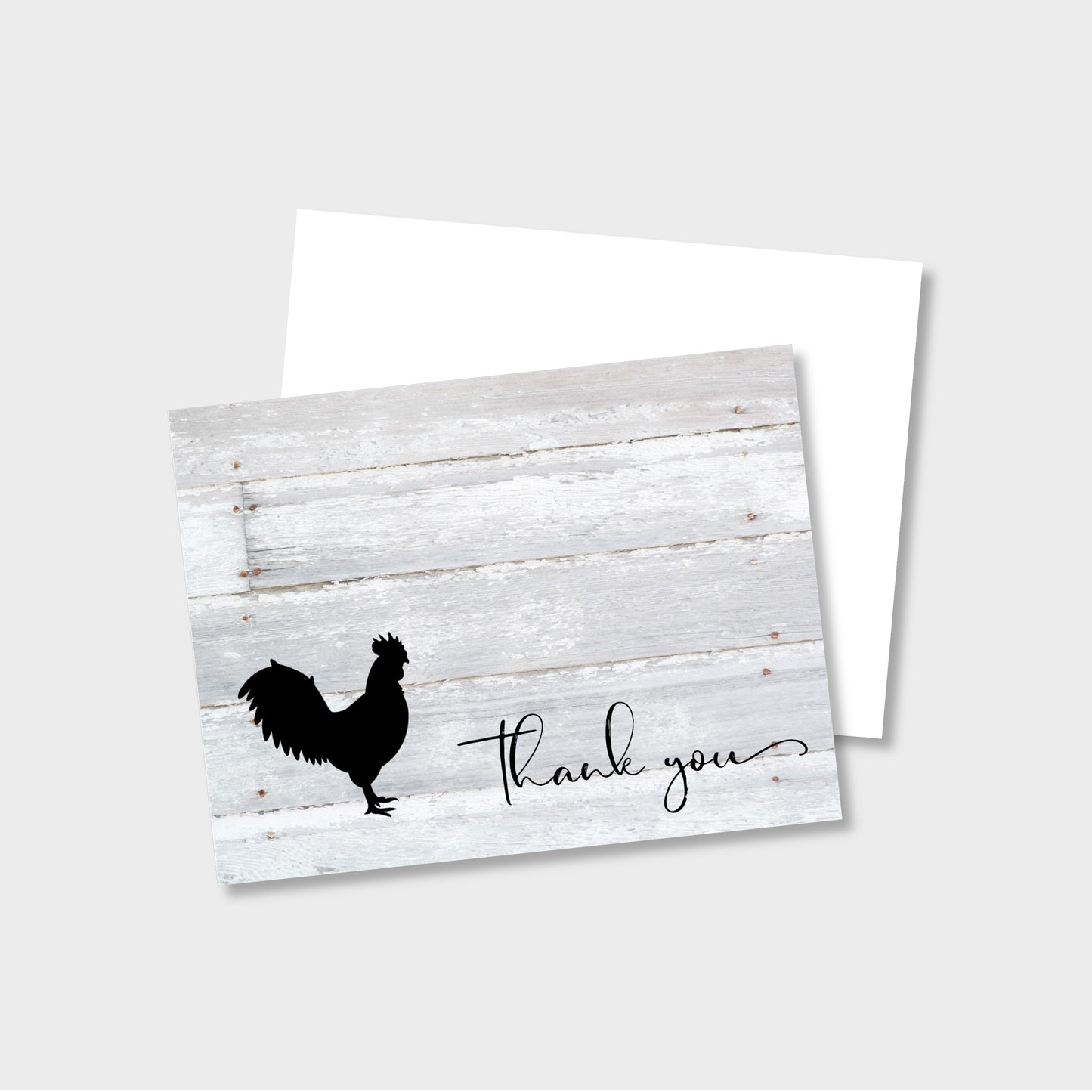 Livestock Poultry Rooster Personalized Thank You Notecard Stationery