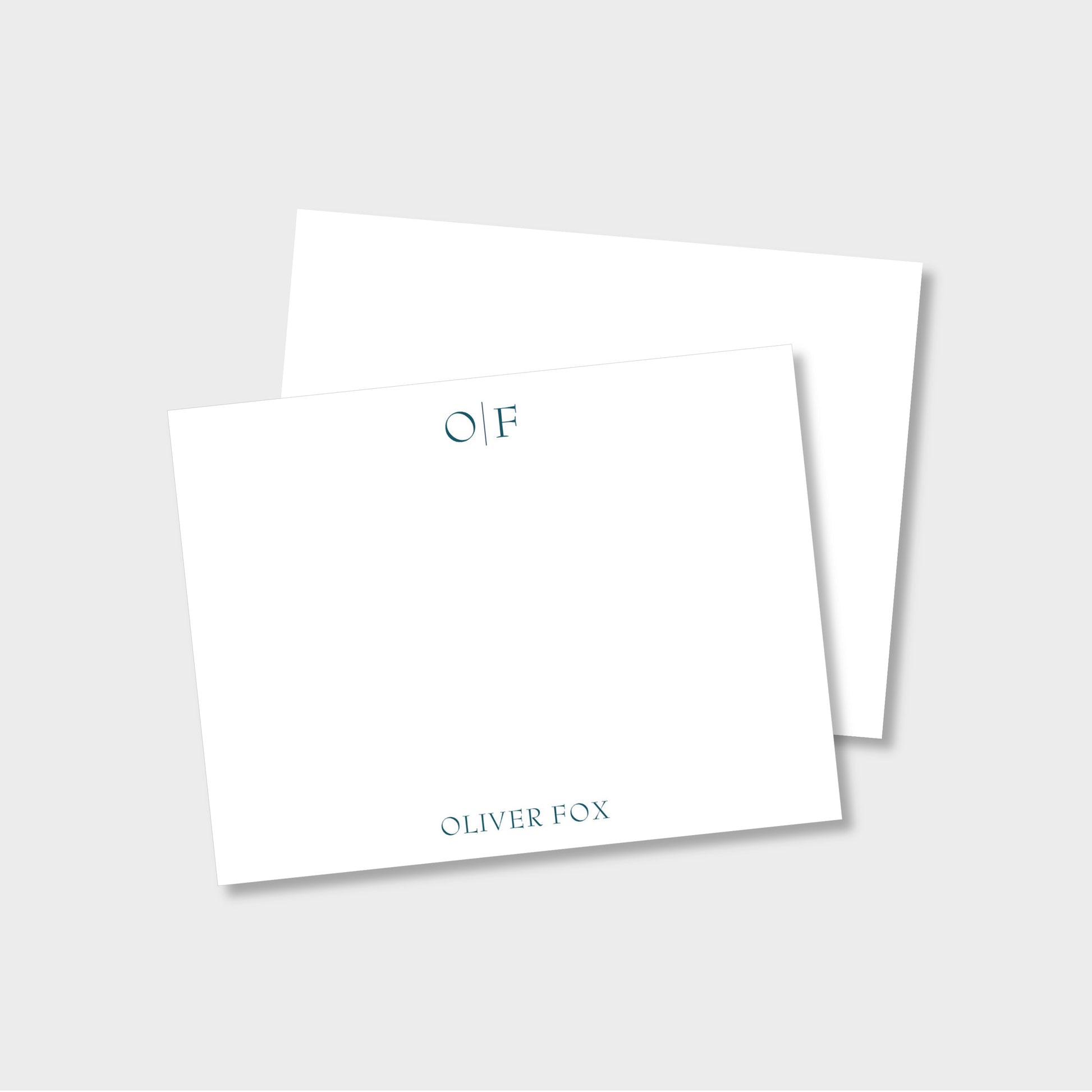 Flat Notecards (A2): Square Monogram