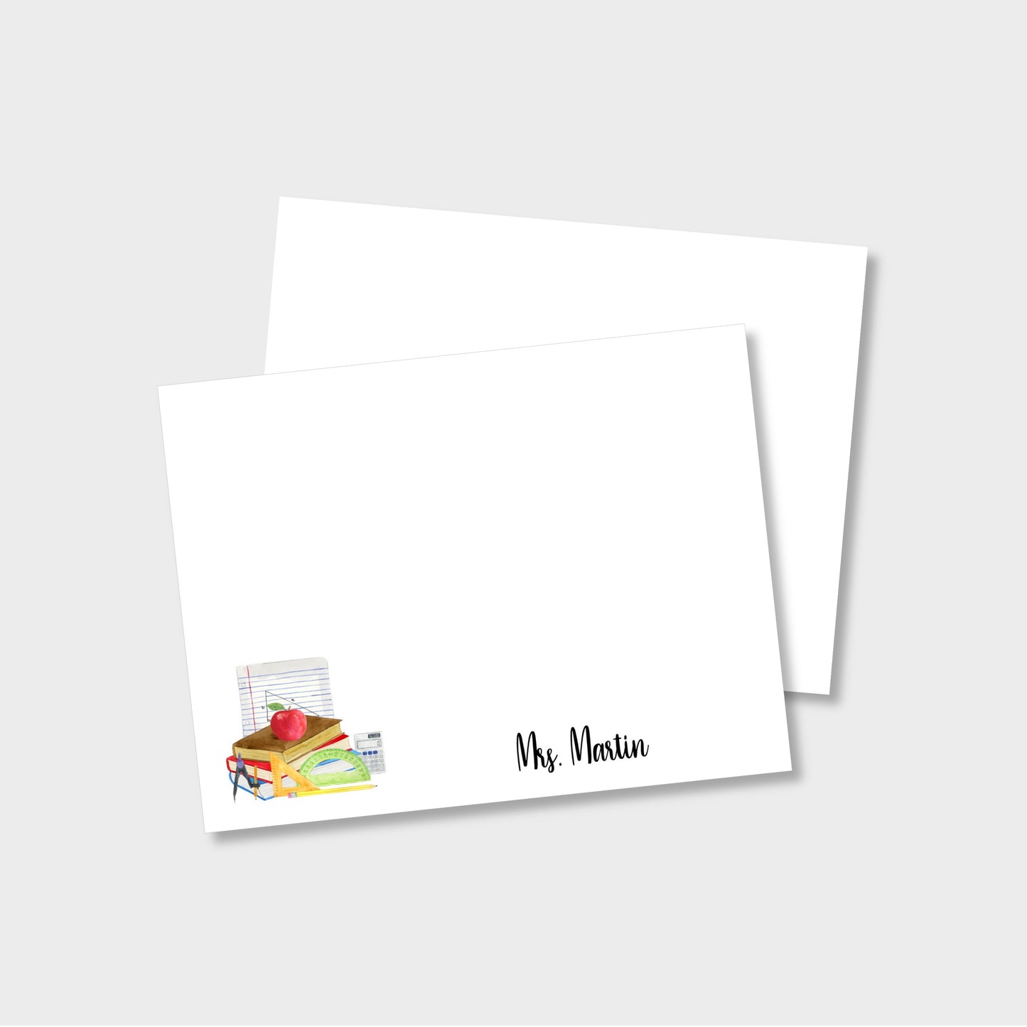 Math Teacher Personalized Notecard Stationery