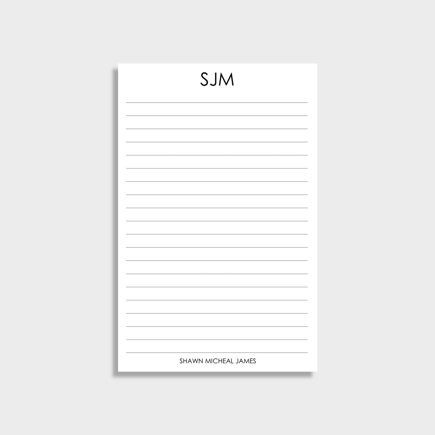 Minimalist Monogram Personalized Notepad