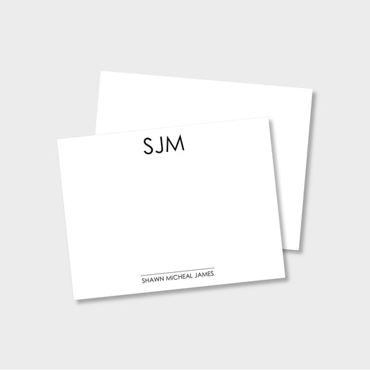 Minimalist Monogram Personalized Notecard Stationery