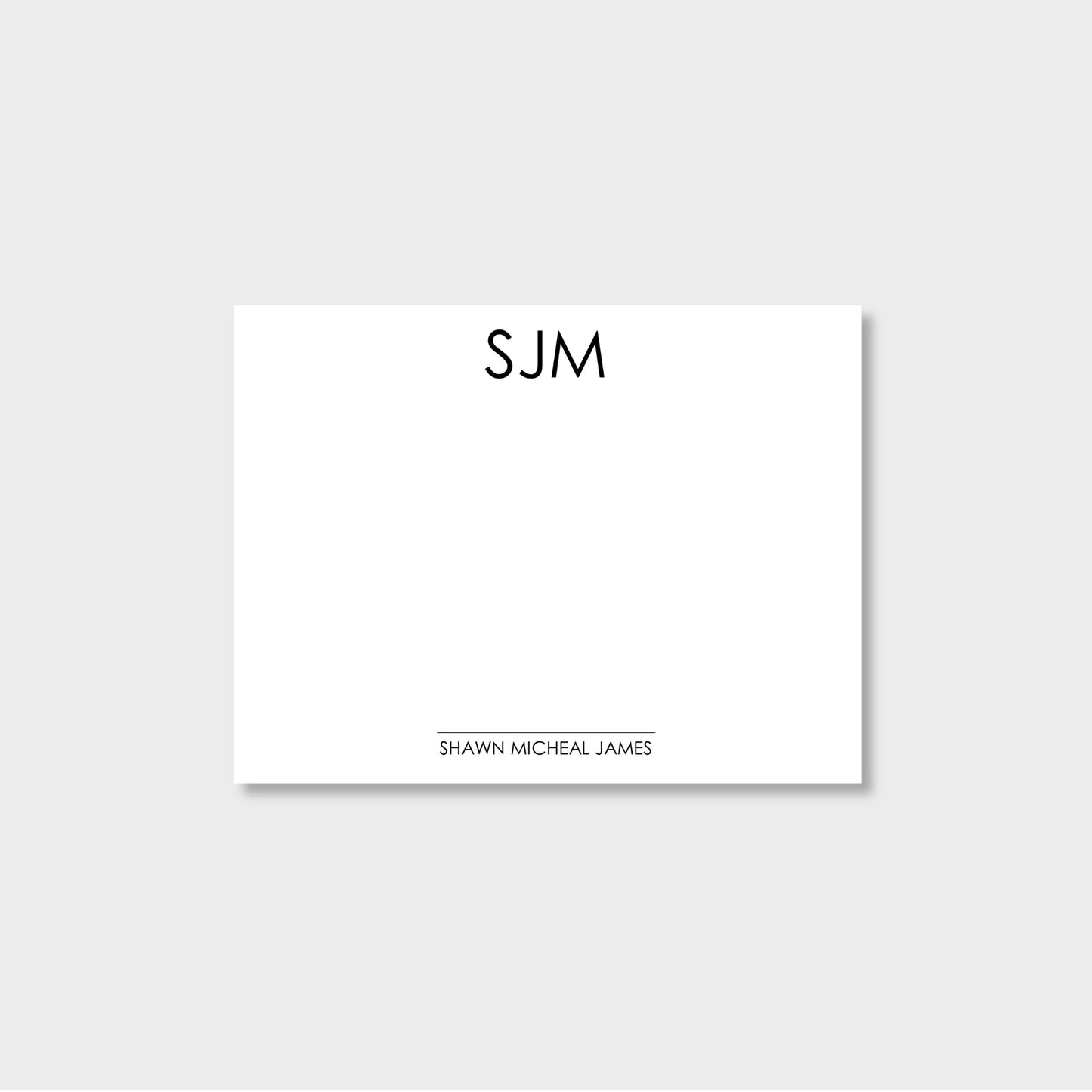 Minimalist Monogram Personalized Notecard Stationery