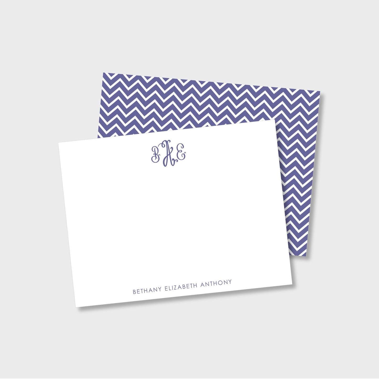 Chevron Monogram Personalized Notecard Stationery