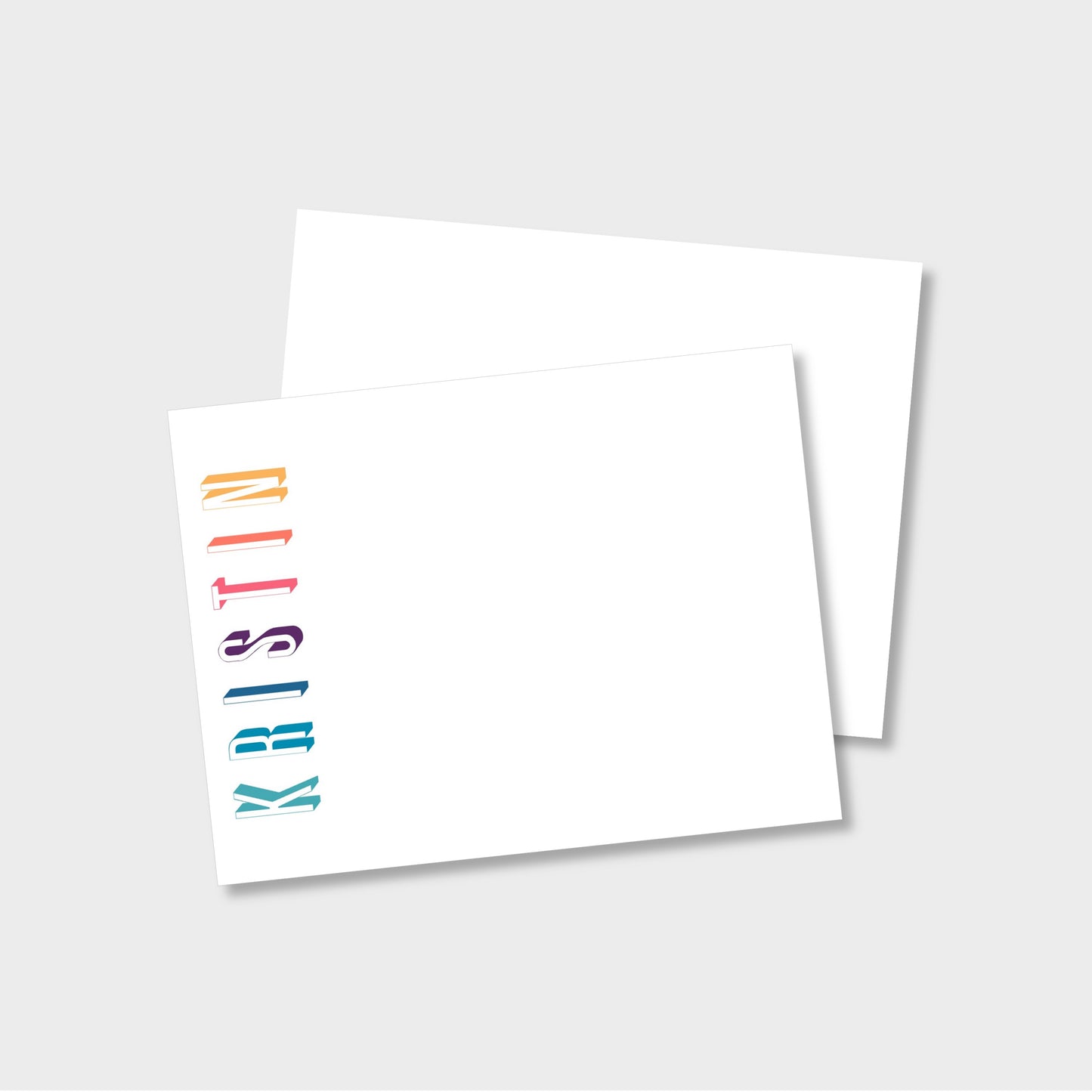 Colorful Name Personalized Notecard Stationery
