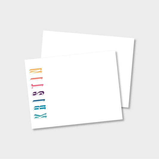 Colorful Name Personalized Notecard Stationery