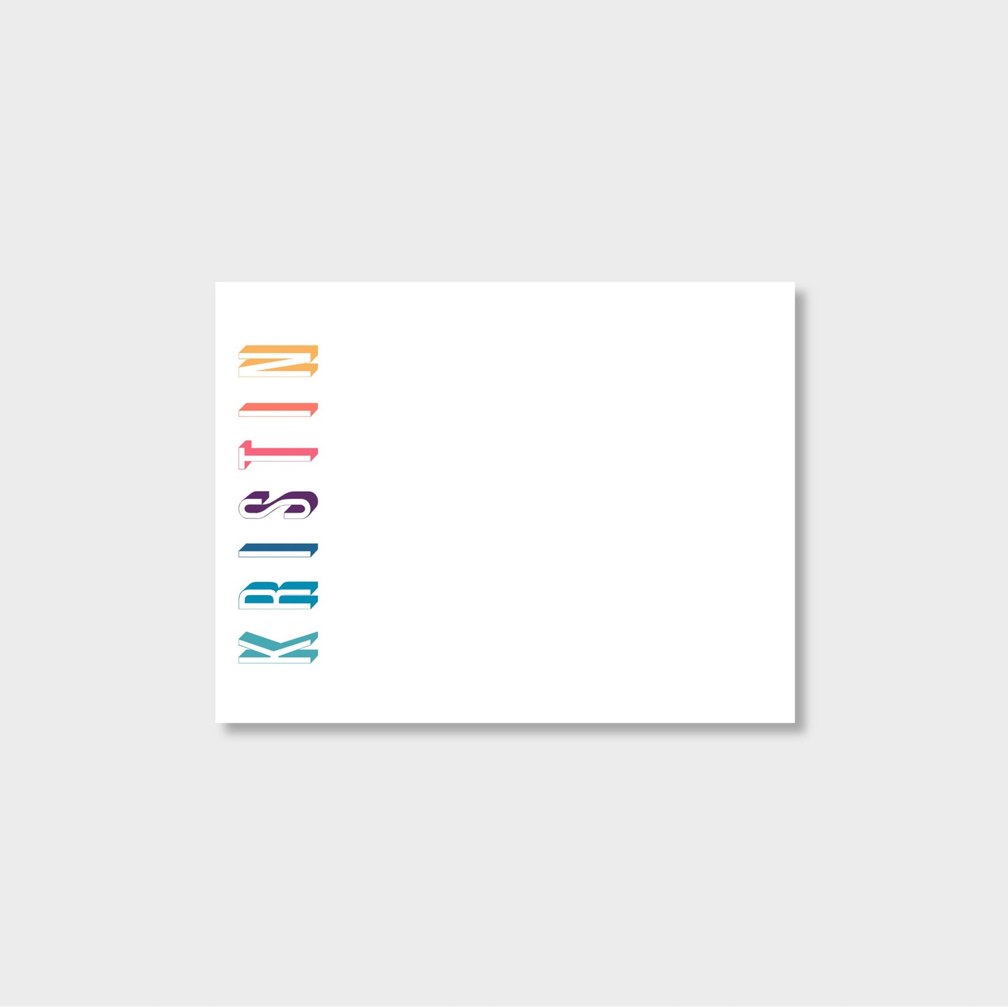 Colorful Name Personalized Notecard Stationery