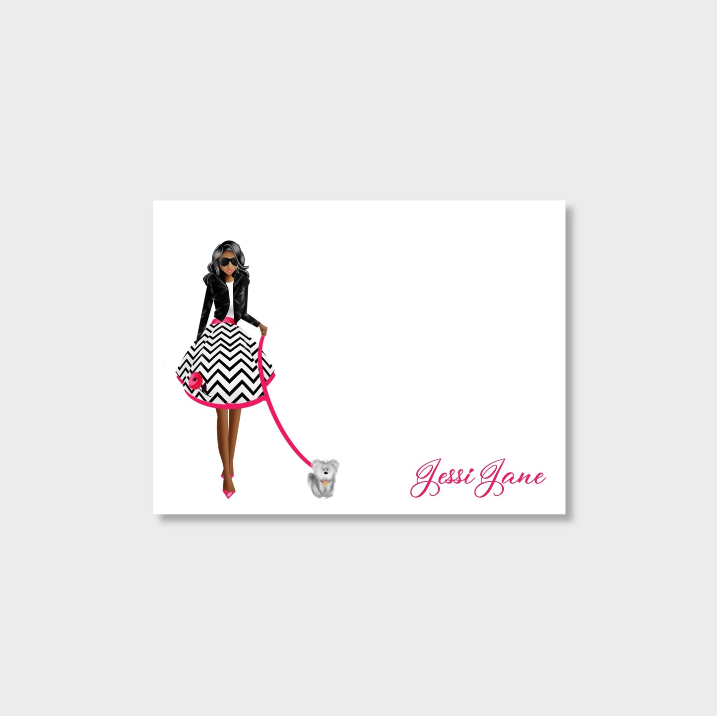 Just a Girl and Her Dog Personalized Notecard Stationery