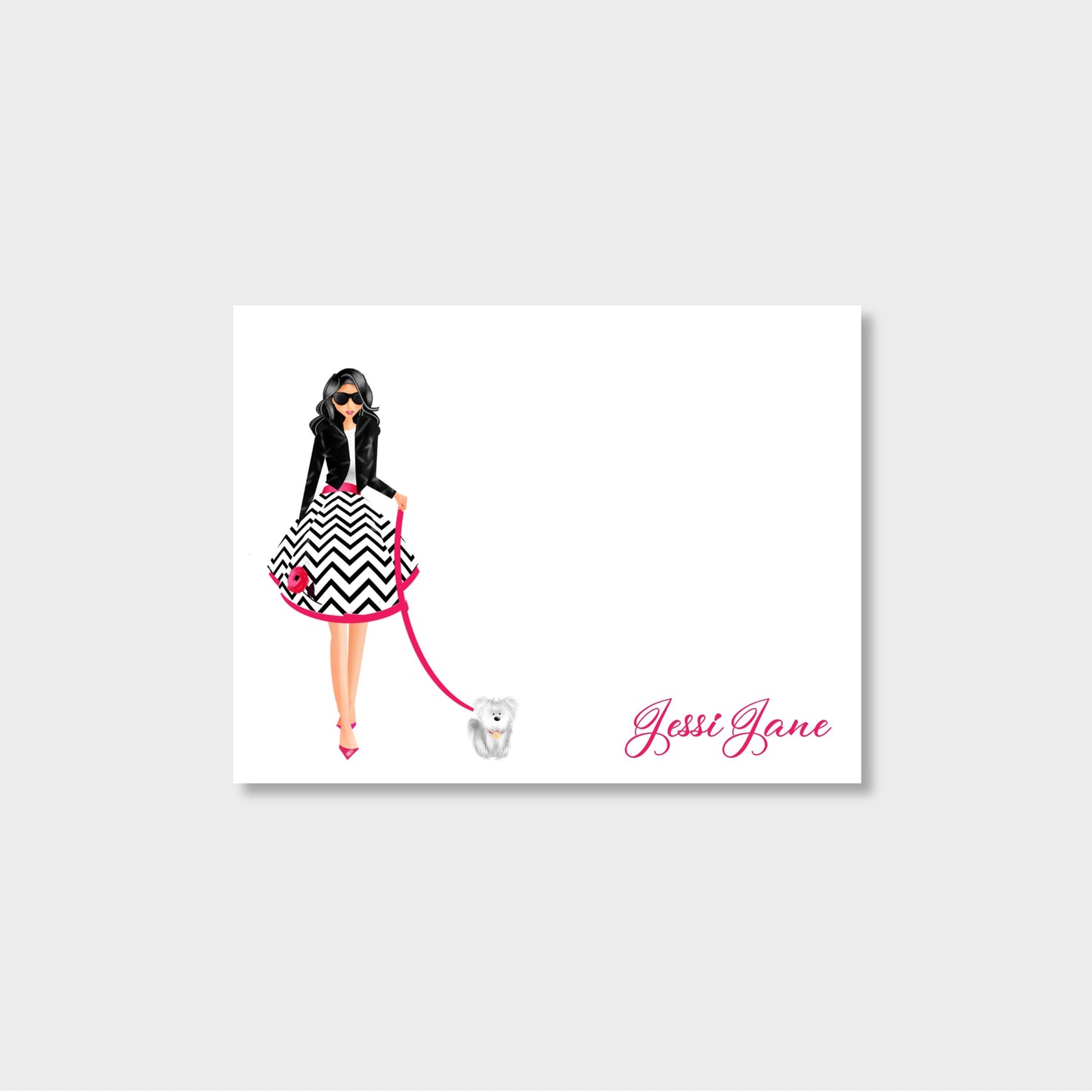 Just a Girl and Her Dog Personalized Notecard Stationery