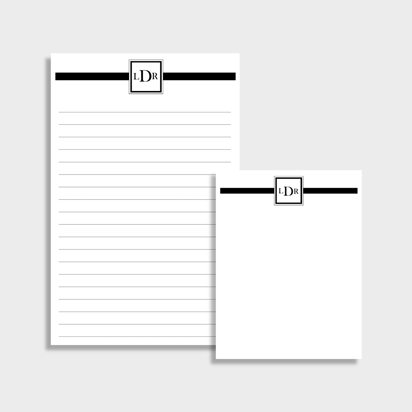 Stripped Monogram Personalized Notepad
