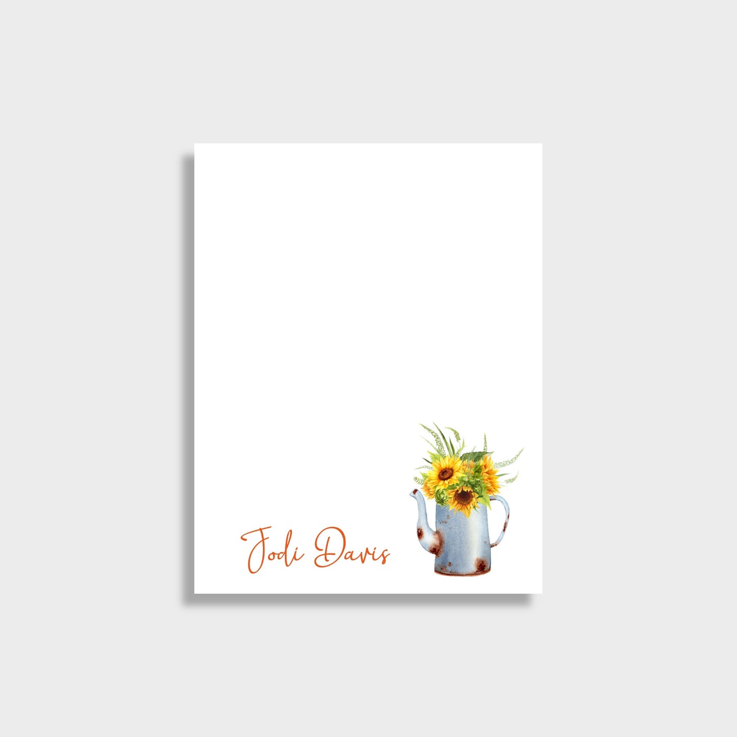 Sunflowers & Watering Can Personalized Notepad