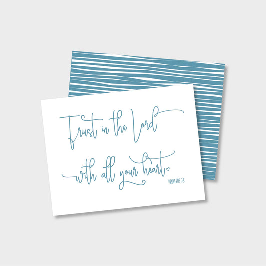 Trust In The Lord - Proverbs 3:5 Religious Notecard Stationery