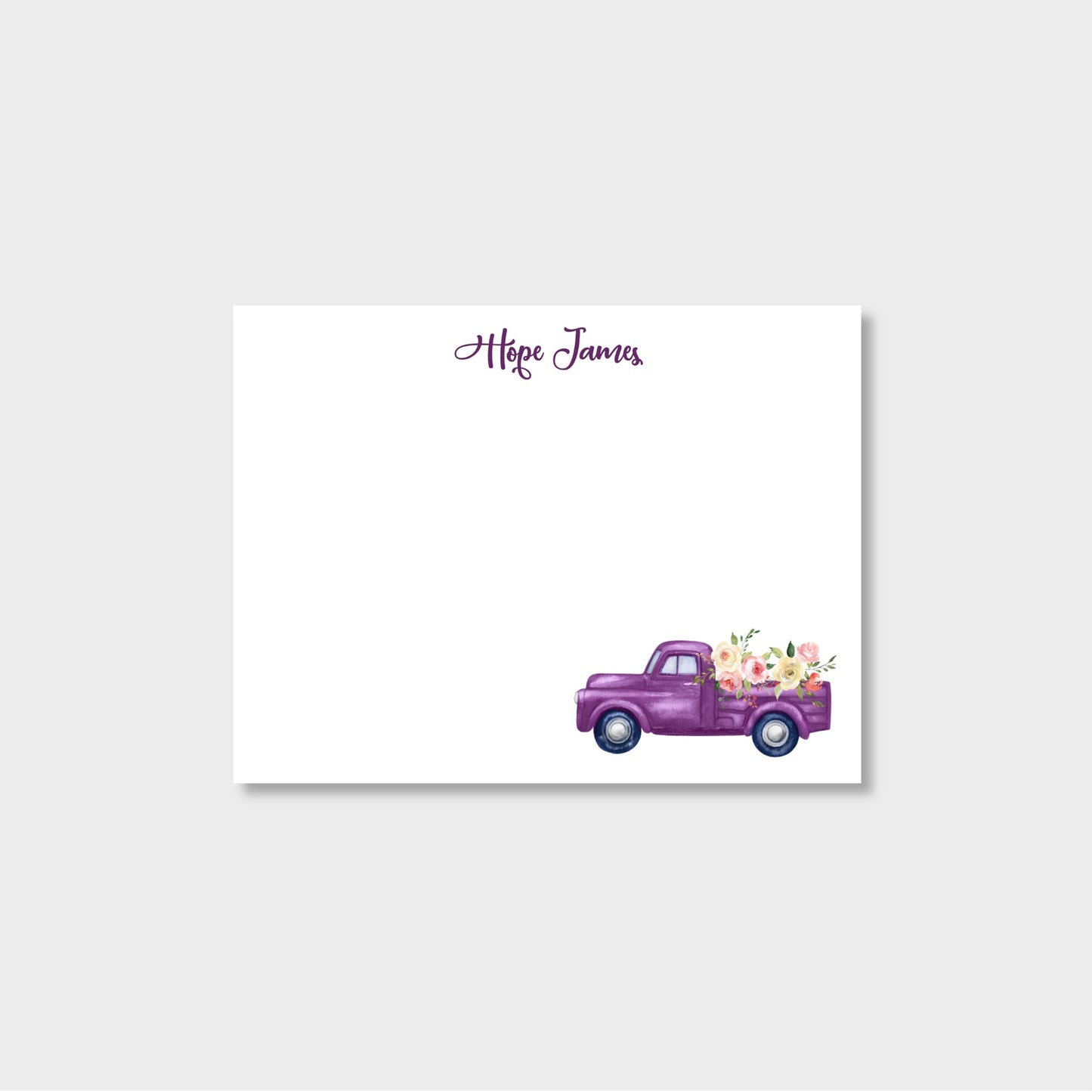 Vintage Truck Personalized Notecard Stationery