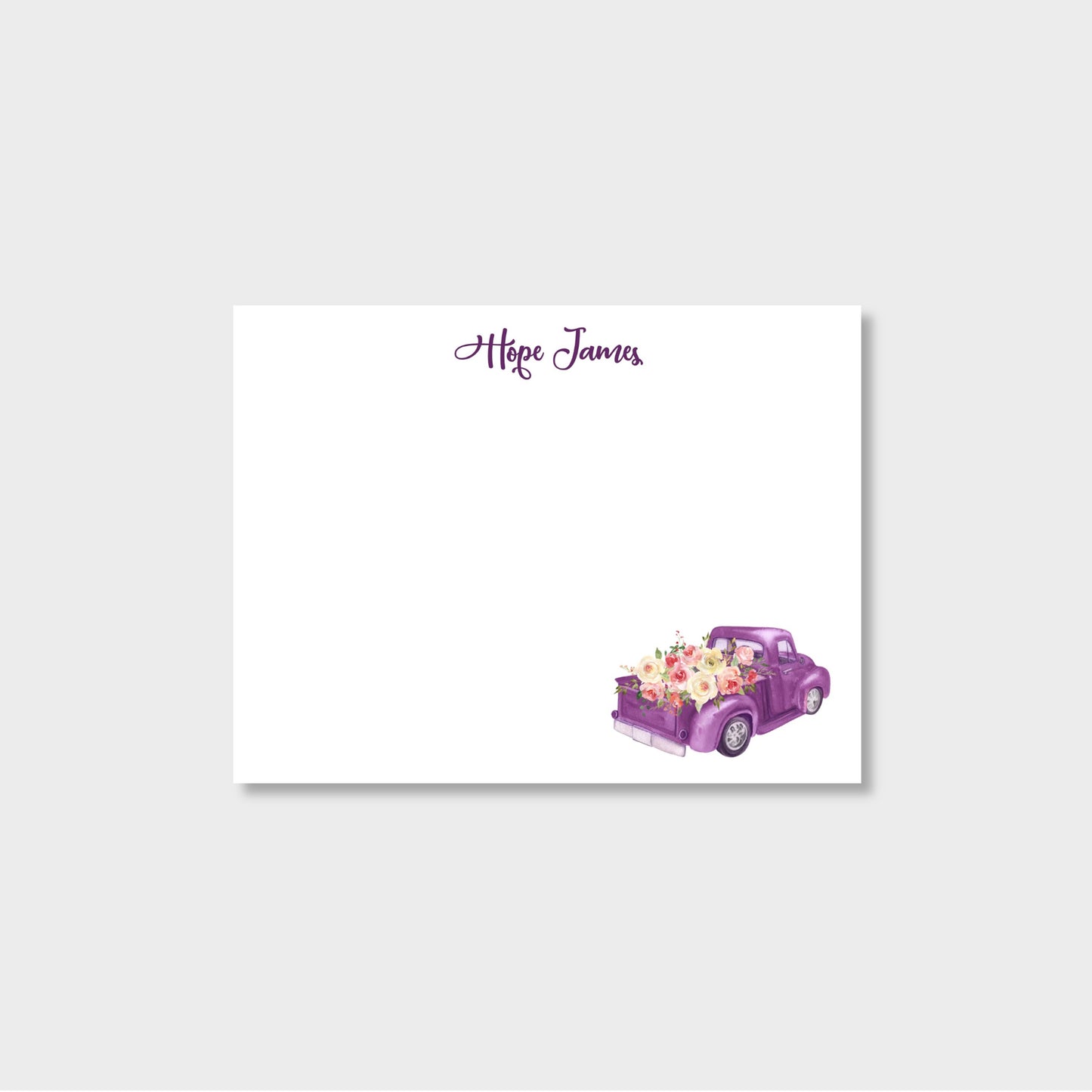 Vintage Truck Personalized Notecard Stationery