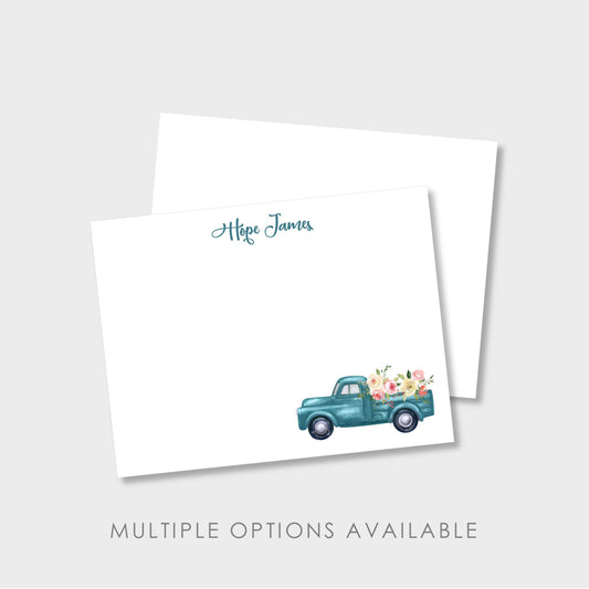 Vintage Truck Personalized Notecard Stationery