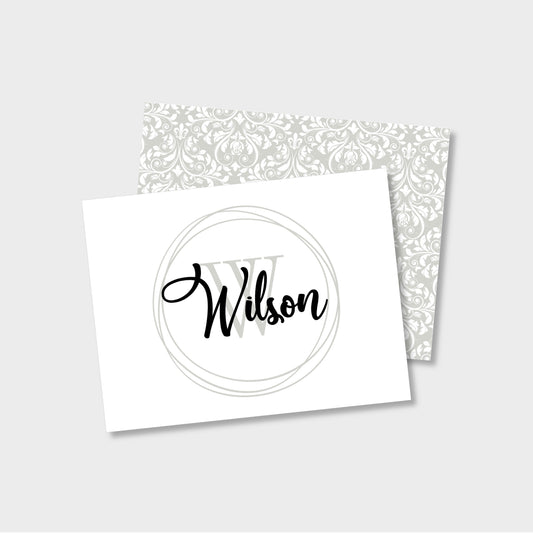 Family Last Name Personalized Notecard Stationery
