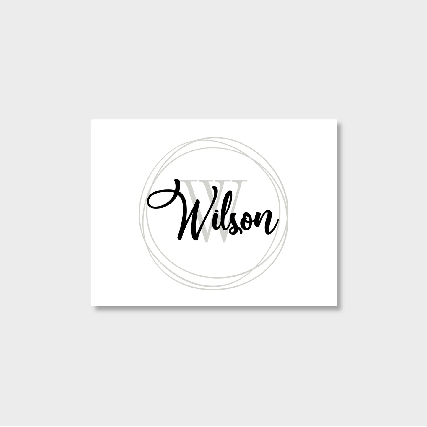 Family Last Name Personalized Notecard Stationery